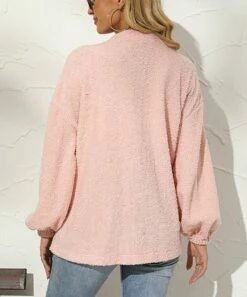 Top 10 🔥 Romantichut Light Pink Button-Front Pocket Cardigan - 👩 Women 🎉 -Romantichut Sales zu101384123 alt 2 tm1638210507