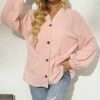 Top 10 🔥 Romantichut Light Pink Button-Front Pocket Cardigan - 👩 Women 🎉 -Romantichut Sales zu101384123 main tm1638210507