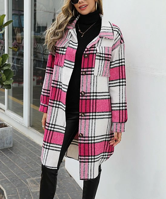 Best Pirce ๐คฉ Romantichut Pink & White Plaid ๐งฅ Coat - ๐ฉ Women ๐ 4 Best Pirce ๐คฉ Romantichut Pink & White Plaid ๐งฅ Coat - ๐ฉ Women ๐ - Image 2