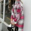 Best Pirce 🤩 Romantichut Pink & White Plaid 🧥 Coat - 👩 Women 😀 -Romantichut Sales zu101943486 main tm1639670784