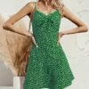 Hot Sale 🔔 Romantichut Green Polka Dot A-Line 👗 Dress - 👩 Women ✔️ -Romantichut Sales zu102107819 main tm1641842260