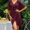 Best deal 😀 Romantichut Wine Bell-Sleeve Tulip-Skirt Surplice Hi-Low 👗 Dress - 👩 Women 😍 1 Best deal 😀 Romantichut Wine Bell-Sleeve Tulip-Skirt Surplice Hi-Low 👗 Dress - 👩 Women 😍 -Romantichut Sales zu102107824 main tm1641237577
