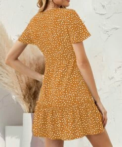 Brand new 🛒 Romantichut Mustard Polka Dot Ruffle-Hem 👗 Dress - 👩 Women 👏 7 Brand new 🛒 Romantichut Mustard Polka Dot Ruffle-Hem 👗 Dress - 👩 Women 👏 -Romantichut Sales zu102109428 alt 3 tm1640270900