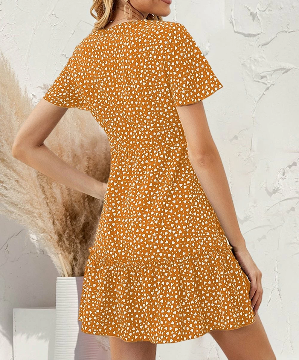 Brand new 🛒 Romantichut Mustard Polka Dot Ruffle-Hem 👗 Dress - 👩 Women 👏 5 Brand new 🛒 Romantichut Mustard Polka Dot Ruffle-Hem 👗 Dress - 👩 Women 👏 - Image 3