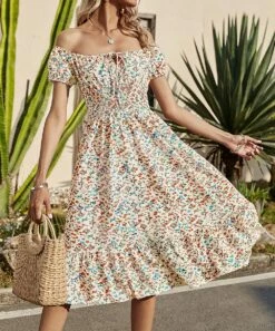 Outlet ⭐ Romantichut Apricot & Blue Floral Square-Neck Midi Peasant 👗 Dress - 👩 Women 👍 8 Outlet ⭐ Romantichut Apricot & Blue Floral Square-Neck Midi Peasant 👗 Dress - 👩 Women 👍 -Romantichut Sales zu102109430 alt 2 tm1640270900