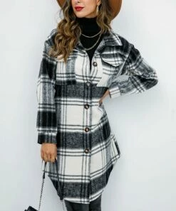 Coupon ⭐ Romantichut Black & White Plaid Longline Shacket - 👩 Women 🛒 8 Coupon ⭐ Romantichut Black & White Plaid Longline Shacket - 👩 Women 🛒 -Romantichut Sales zu102460425 alt 2 tm1641944419