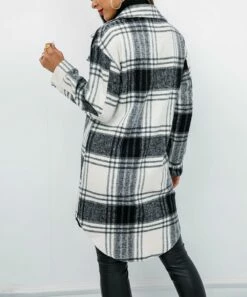 Coupon ⭐ Romantichut Black & White Plaid Longline Shacket - 👩 Women 🛒 9 Coupon ⭐ Romantichut Black & White Plaid Longline Shacket - 👩 Women 🛒 -Romantichut Sales zu102460425 alt 3 tm1641944419