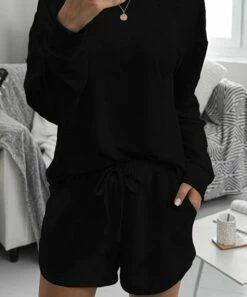 New ๐ Romantichut Black Long-Sleeve Crewneck Top & Pocket Shorts - ๐ฉ Women ๐ 8 New ๐ Romantichut Black Long-Sleeve Crewneck Top & Pocket Shorts - ๐ฉ Women ๐ -Romantichut Sales zu102540231 alt 2 tm1648338070