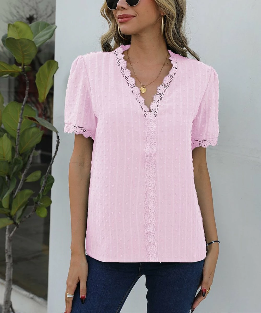 Brand new ๐ Romantichut Pink Floral Crochet V-Neck Blouse - ๐ฉ Women ๐ 5 Brand new ๐ Romantichut Pink Floral Crochet V-Neck Blouse - ๐ฉ Women ๐ - Image 3