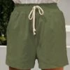 Budget 🤩 Romantichut Army Green Drawstring Pocket Shorts - 👩 Women 🔔 -Romantichut Sales zu104075321 main tm1647293778
