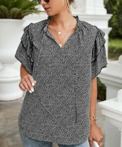 Brand new 🛒 Romantichut Black & White Leopard Tie-Accent Notch Neck Top - 👩 Women 😀 8 Brand new 🛒 Romantichut Black & White Leopard Tie-Accent Notch Neck Top - 👩 Women 😀 -Romantichut Sales zu104077850 alt 2 tm1647457593