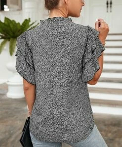 Brand new 🛒 Romantichut Black & White Leopard Tie-Accent Notch Neck Top - 👩 Women 😀 9 Brand new 🛒 Romantichut Black & White Leopard Tie-Accent Notch Neck Top - 👩 Women 😀 -Romantichut Sales zu104077850 alt 3 tm1647457593