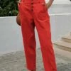 Buy โ๏ธ Romantichut Red Button-Accent High-Waist Pants - ๐ฉ Women โค๏ธ 1 Buy โ๏ธ Romantichut Red Button-Accent High-Waist Pants - ๐ฉ Women โค๏ธ -Romantichut Sales zu104092964 main tm1647457593