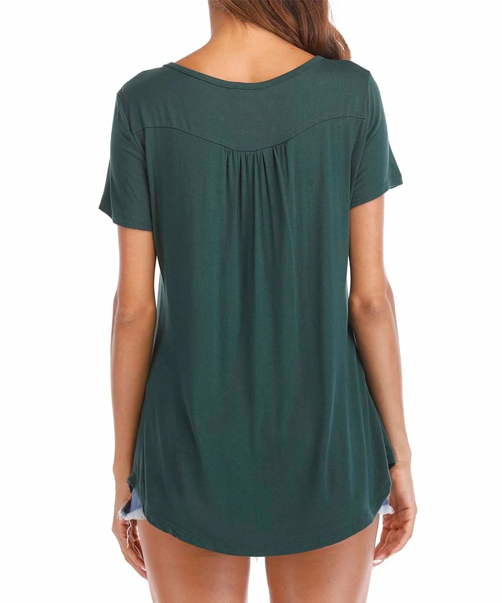 Best Sale ๐ Romantichut Green Button-Accent Short-Sleeve Babydoll Top - ๐ฉ Women ๐ฅ 5 Best Sale ๐ Romantichut Green Button-Accent Short-Sleeve Babydoll Top - ๐ฉ Women ๐ฅ - Image 3