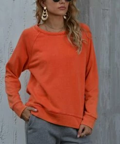 Top 10 👍 Romantichut Orange Wide-Neck Pullover Sweater - 👩 Women ✨ -Romantichut Sales zu104592337 alt 3 tm1648842295