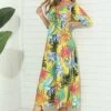 Coupon 🎉 Romantichut Yellow & Pink Tropical Leaf Three-Quarter Sleeve Maxi 👗 Dress - 👩 Women ❤️ 1 Coupon 🎉 Romantichut Yellow & Pink Tropical Leaf Three-Quarter Sleeve Maxi 👗 Dress - 👩 Women ❤️ -Romantichut Sales zu104596672 main tm1648590045