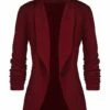 Wholesale 🔥 Romantichut Wine Single-Button Blazer - 👩 Women 👍 -Romantichut Sales zu104777326 main tm1650661820