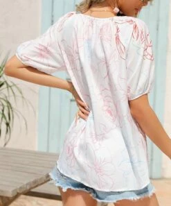 Best Sale 🎁 Romantichut White & Pink Floral Tassel Puff-Sleeve Button-Up Top - 👩 Women 👏 9 Best Sale 🎁 Romantichut White & Pink Floral Tassel Puff-Sleeve Button-Up Top - 👩 Women 👏 -Romantichut Sales zu105019979 alt 4 tm1650391488