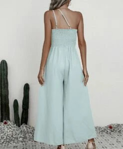 Hot Sale 🔥 Romantichut Blue Off-Shoulder Wide-Leg Jumpsuit - 👩 Women ⭐ -Romantichut Sales zu105215277 alt 3 tm1650485999