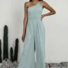 Hot Sale 🔥 Romantichut Blue Off-Shoulder Wide-Leg Jumpsuit - 👩 Women ⭐ -Romantichut Sales zu105215277 main tm1650485999