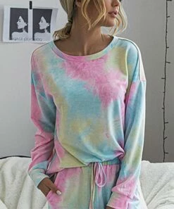 Promo 🧨 Romantichut Pink & Blue Tie-Dye Long-Sleeve Top - 👩 Women 🎁 -Romantichut Sales zu105576228 alt 2 tm1653408823