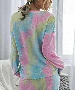Promo 🧨 Romantichut Pink & Blue Tie-Dye Long-Sleeve Top - 👩 Women 🎁 -Romantichut Sales zu105576228 alt 4 tm1653408823