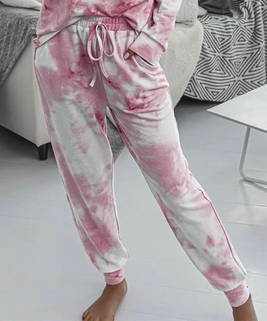 Cheap 🎉 Romantichut Pink Tie-Dye Pocket Joggers - 👩 Women 🔥 3 Cheap 🎉 Romantichut Pink Tie-Dye Pocket Joggers - 👩 Women 🔥