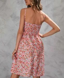 Discount 🎁 Romantichut Pink & Blue Multicolor Floral Ruched Sleeveless 👗 Dress - 👩 Women 😍 -Romantichut Sales zu105629784 alt 2 tm1652302238