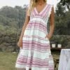 Flash Sale 🤩 Romantichut Pink & White Stripe V-Neck Sleeveless Pocket A-Line 👗 Dress - 👩 Women ⭐ 1 Flash Sale 🤩 Romantichut Pink & White Stripe V-Neck Sleeveless Pocket A-Line 👗 Dress - 👩 Women ⭐ -Romantichut Sales zu105667176 main tm1652444945
