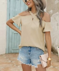 Deals 🥰 Romantichut Apricot Cutout Top - 👩 Women 🤩 -Romantichut Sales zu105707420 alt 3 tm1652368469