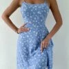 Flash Sale ⭐ Romantichut Blue Floral Crisscross-Back Sleeveless 👗 Dress - 👩 Women ❤️ -Romantichut Sales zu106397317 main tm1654723501