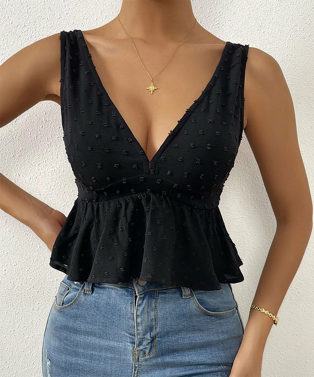 Best reviews of โค๏ธ Romantichut Black V-Neck Peplum Crop Tank - ๐ฉ Women ๐ 4 Best reviews of โค๏ธ Romantichut Black V-Neck Peplum Crop Tank - ๐ฉ Women ๐ - Image 2