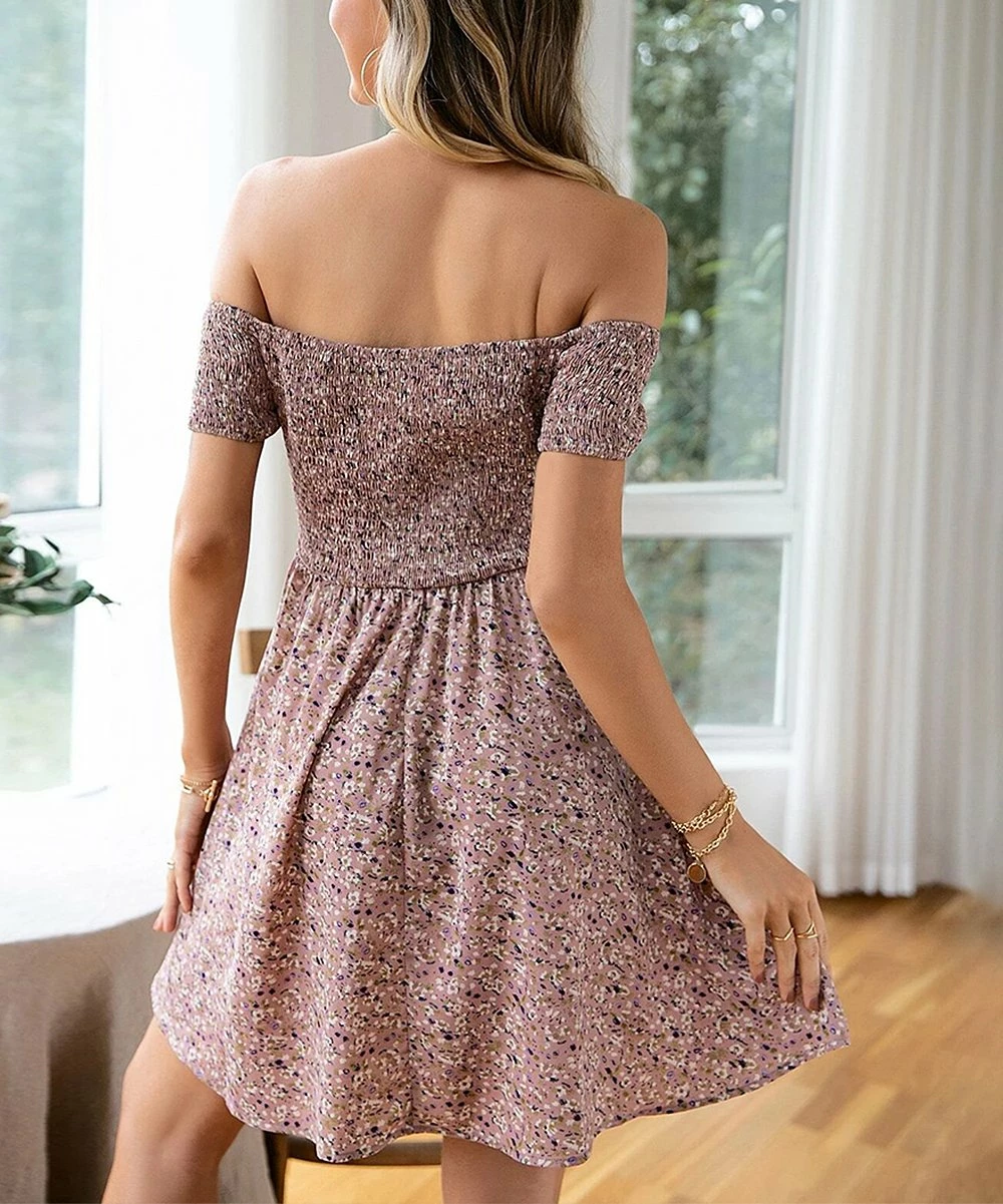 Best reviews of ⭐ Romantichut Khaki & White Floral Off-Shoulder 👗 Dress - 👩 Women 🥰 6 Best reviews of ⭐ Romantichut Khaki & White Floral Off-Shoulder 👗 Dress - 👩 Women 🥰 - Image 4