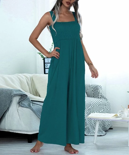 Best reviews of ๐ Romantichut Deep Green Shirred Square Neck Wide-Leg Jumpsuit - ๐ฉ Women โญ 4 Best reviews of ๐ Romantichut Deep Green Shirred Square Neck Wide-Leg Jumpsuit - ๐ฉ Women โญ - Image 2