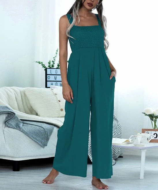 Best reviews of ๐ Romantichut Deep Green Shirred Square Neck Wide-Leg Jumpsuit - ๐ฉ Women โญ 5 Best reviews of ๐ Romantichut Deep Green Shirred Square Neck Wide-Leg Jumpsuit - ๐ฉ Women โญ - Image 3