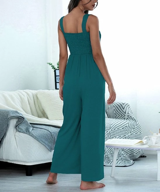 Best reviews of ๐ Romantichut Deep Green Shirred Square Neck Wide-Leg Jumpsuit - ๐ฉ Women โญ 6 Best reviews of ๐ Romantichut Deep Green Shirred Square Neck Wide-Leg Jumpsuit - ๐ฉ Women โญ - Image 4