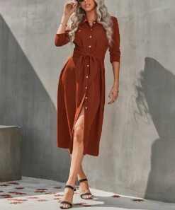 Best Sale 😉 Romantichut Wine Red Tie-Waist Button-Up 👚 Shirt 👗 Dress - 👩 Women 🔥 7 Best Sale 😉 Romantichut Wine Red Tie-Waist Button-Up 👚 Shirt 👗 Dress - 👩 Women 🔥 -Romantichut Sales zu107360759 alt 1 tm1657803102