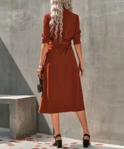 Best Sale 😉 Romantichut Wine Red Tie-Waist Button-Up 👚 Shirt 👗 Dress - 👩 Women 🔥 9 Best Sale 😉 Romantichut Wine Red Tie-Waist Button-Up 👚 Shirt 👗 Dress - 👩 Women 🔥 -Romantichut Sales zu107360759 alt 4 tm1657803102