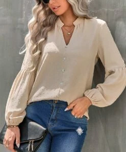 Wholesale 🎉 Romantichut Apricot Notch-Neck Button-Up - 👩 Women 🎁 9 Wholesale 🎉 Romantichut Apricot Notch-Neck Button-Up - 👩 Women 🎁 -Romantichut Sales zu107360778 alt 2 tm1657820954