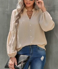 Wholesale 🎉 Romantichut Apricot Notch-Neck Button-Up - 👩 Women 🎁 10 Wholesale 🎉 Romantichut Apricot Notch-Neck Button-Up - 👩 Women 🎁 -Romantichut Sales zu107360778 alt 3 tm1657820954