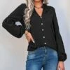 Top 10 🤩 Romantichut Black Swiss Dot V-Neck Button-Up Top - 👩 Women ❤️ 2 Top 10 🤩 Romantichut Black Swiss Dot V-Neck Button-Up Top - 👩 Women ❤️ -Romantichut Sales zu107360779 main tm1658417472
