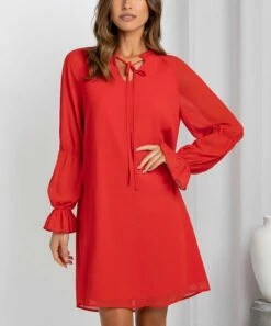 Coupon ๐ฏ Romantichut Red Poet-Sleeve Self-Tie Notch Neck ๐ Dress - ๐ฉ Women ๐ 10 Coupon ๐ฏ Romantichut Red Poet-Sleeve Self-Tie Notch Neck ๐ Dress - ๐ฉ Women ๐ -Romantichut Sales zu107364002 alt 3 tm1658875744