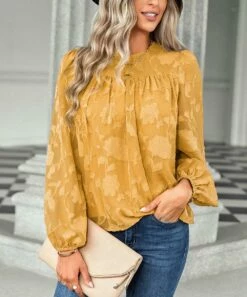 Best deal 👏 Romantichut Yellow Floral Lace Top - 👩 Women ⌛ -Romantichut Sales zu107365163 alt 2 tm1657820954