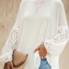 New 🔔 Romantichut White Hollow-Out Jewel-Neck Top - 👩 Women ❤️ -Romantichut Sales zu107976270 main tm1660153138