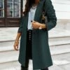 Best Sale 🎁 Romantichut Dark Green Longline 🧥 Coat - 👩 Women 💯 -Romantichut Sales zu108109155 main tm1660226922