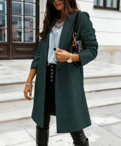 Best Sale 🎁 Romantichut Dark Green Longline 🧥 Coat - 👩 Women 💯