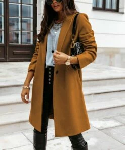 Budget ⭐ Romantichut Brown Long-Lapel Casual Jacket - 👩 Women 🎉