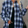 Best Sale 💯 Romantichut Dark Blue & White Plaid Pocket Button-Up - 👩 Women ❤️ -Romantichut Sales zu108109278 main tm1660587745
