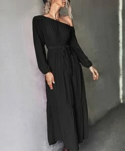 Best Pirce 🥰 Romantichut Black Tiered Off-Shoulder Maxi 👗 Dress - 👩 Women ⌛ 10 Best Pirce 🥰 Romantichut Black Tiered Off-Shoulder Maxi 👗 Dress - 👩 Women ⌛ -Romantichut Sales zu108282822 alt 3 tm1661515680