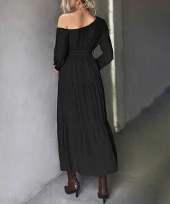 Best Pirce 🥰 Romantichut Black Tiered Off-Shoulder Maxi 👗 Dress - 👩 Women ⌛ 11 Best Pirce 🥰 Romantichut Black Tiered Off-Shoulder Maxi 👗 Dress - 👩 Women ⌛ -Romantichut Sales zu108282822 alt 4 tm1661515680